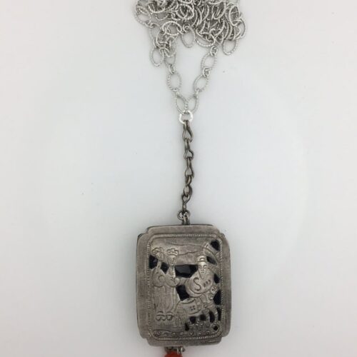 Chinese Silver Box Pendant