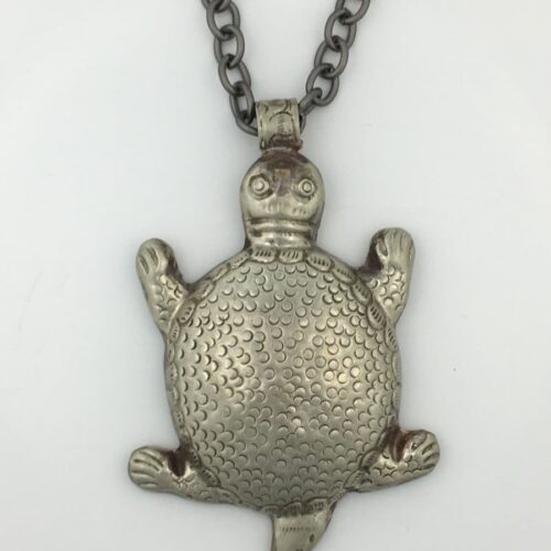 Tibetan Coin Silver Turtle Pendant