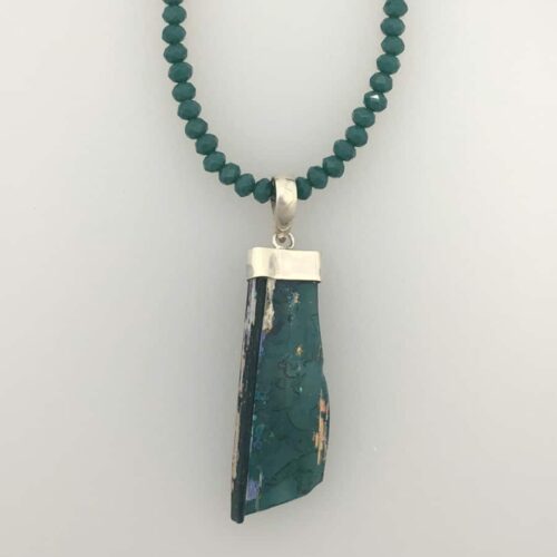 Roman Glass Pendant - Dark Blue Rim