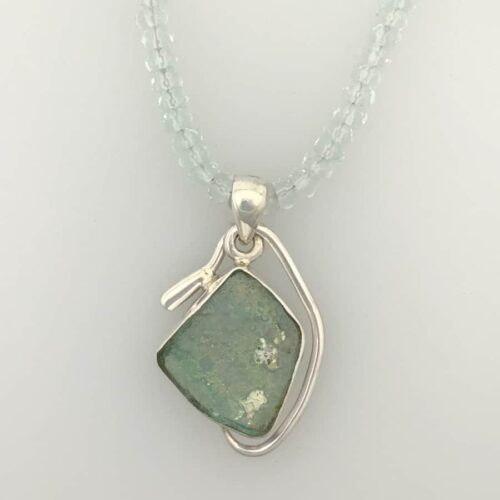 Roman Glass Necklace - Side Silver