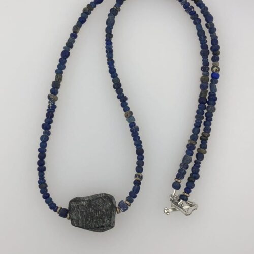 Dark Blue Roman Glass Bead Necklace