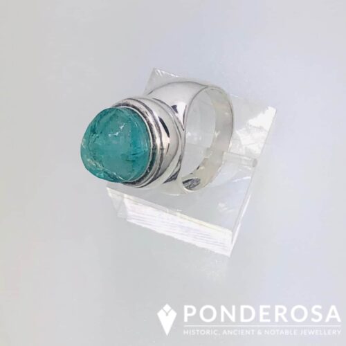 Raw Roman Glass Ring - Wide