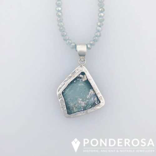 Roman Glass Necklace - Hammered Triangle
