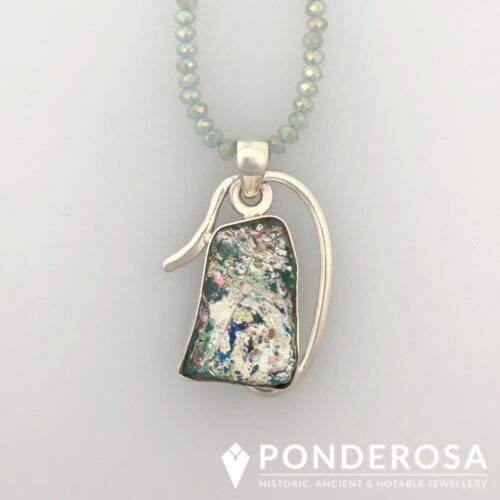 Roman Glass Necklace - Heavy Patina