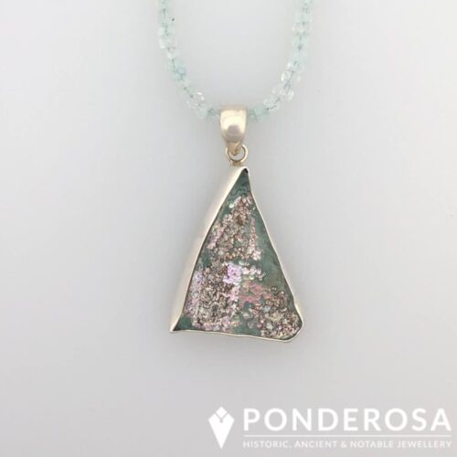 Roman Glass Necklace - Pink Dot Patina