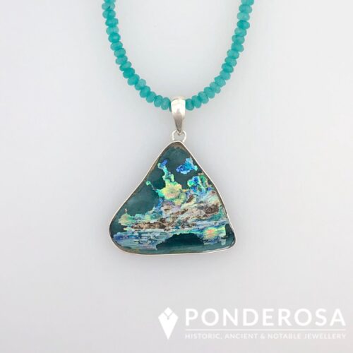 Roman Glass - Dark Blue Triangle