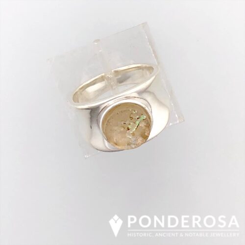 Roman Glass Ring - White