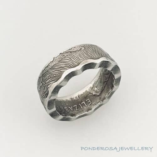 Copper Scallop Coin Ring - Australia (50 cents - 1970)