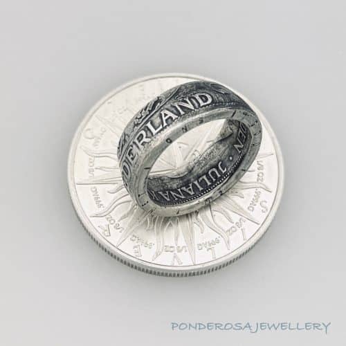 Silver Coin Ring - Netherlands (2 1/2 Dutch Gulden - 1966)