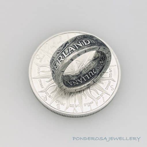 Silver Coin Ring - Netherlands (2 1/2 Dutch Gulden - 1966)