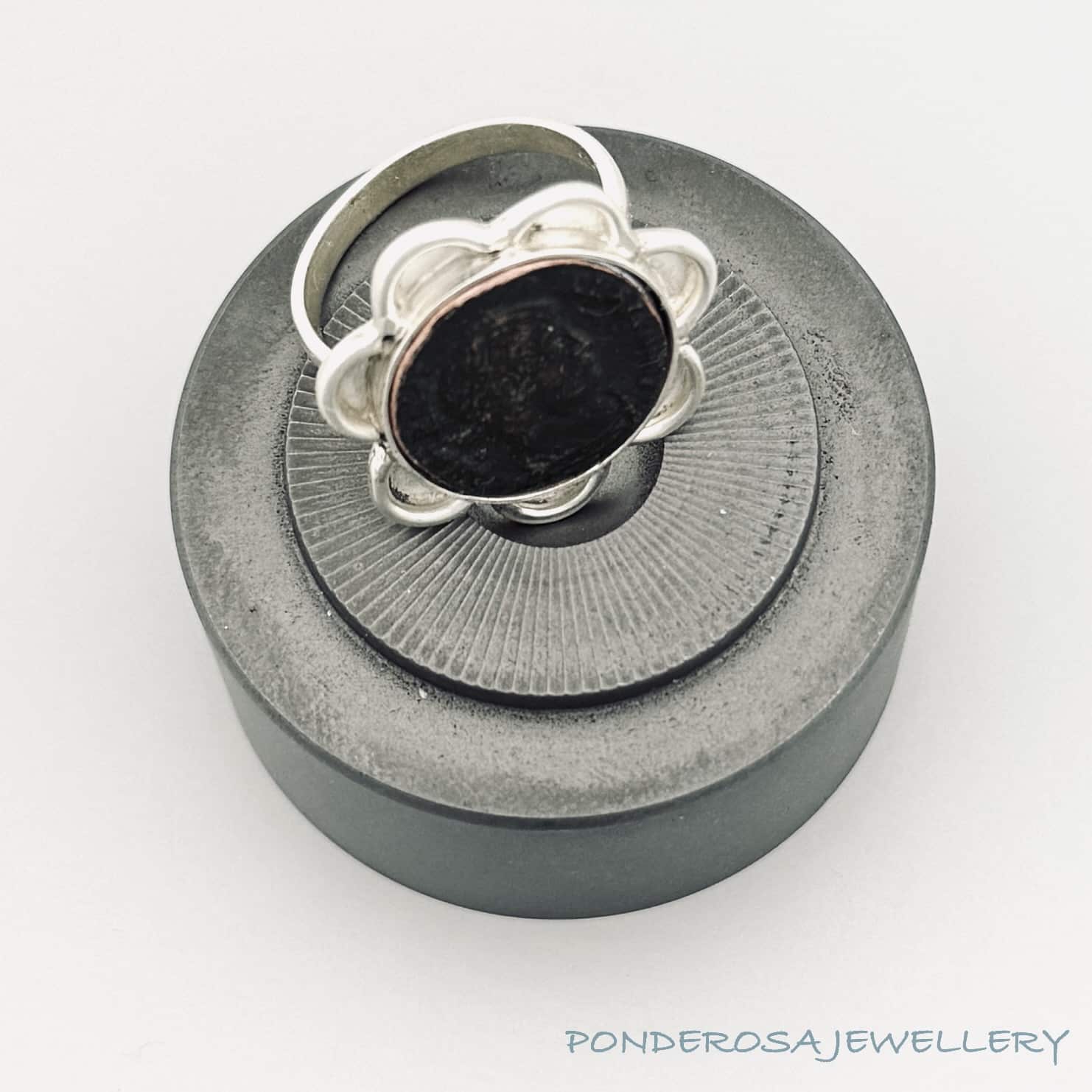 Bronze Roman Coin Ring - (Steps)