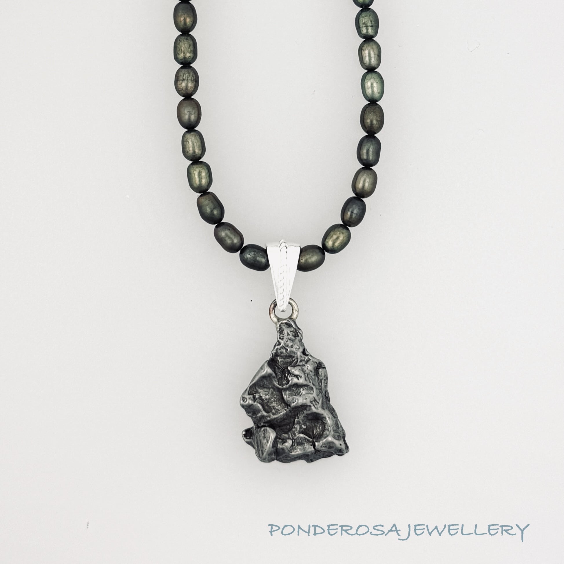 Meteorite Pendant - Pearls