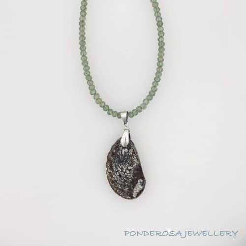 Brown Roman Glass - Green Stones