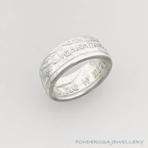 Silver Coin Ring - Canada Fifty Cent (1957)