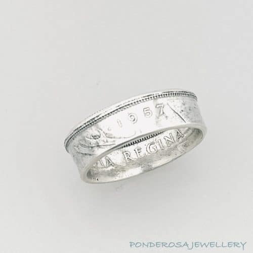 Coin Ring - Canada Silver Quarter (1957)