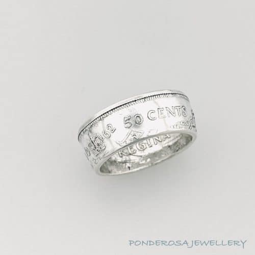Silver Coin Ring - Canada Fifty Cent (1962)