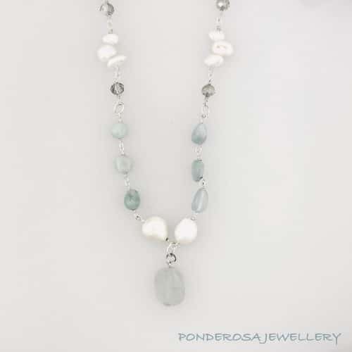 Aquamarine, Pearls and Silver