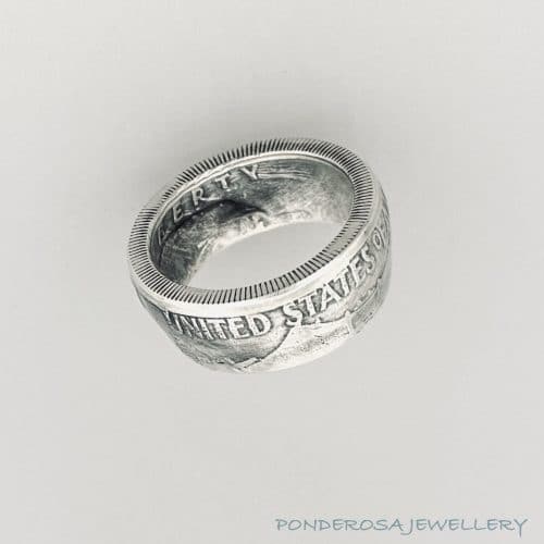 Coin Ring - USA (50 Cents - 1954 Franklin/Liberty Bell)