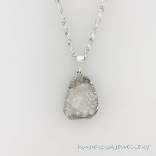 White Druzy Stone Necklace